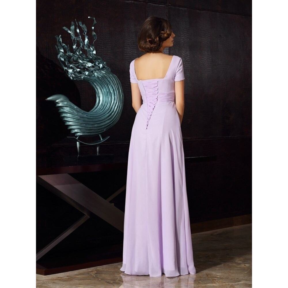 JJs A Line Princess Square Neck Mother of the Bride Dress sz 16 Lilac Beaded NWT - Picture 4 of 16